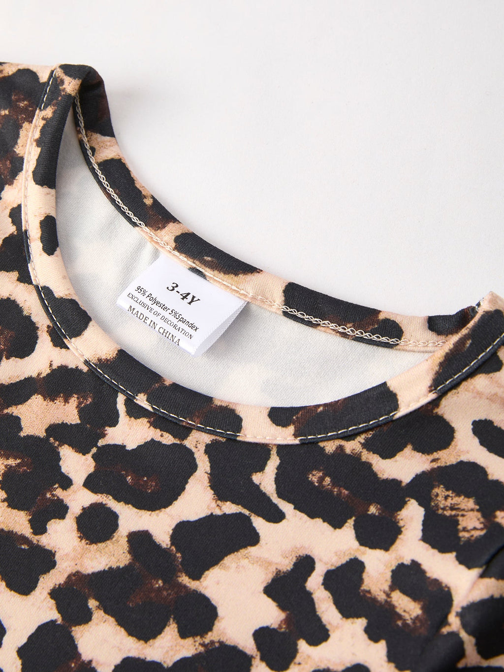 Fall Pumpkin Leopard Print Autumn Girls Ruffle Two-Piece Dress