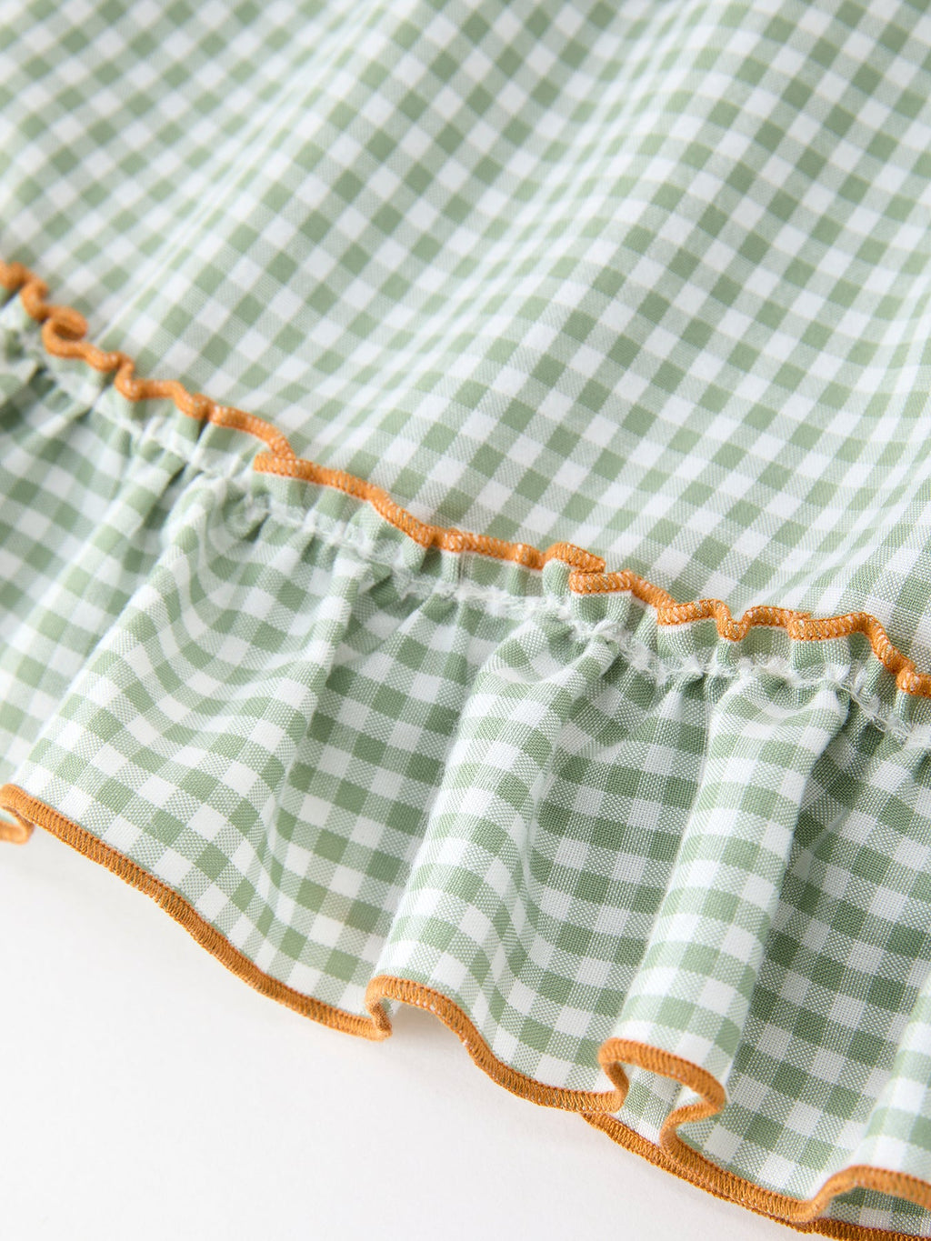 Fall Plaid Girls Dress Pumpkin Applique Ruffle Button Dress